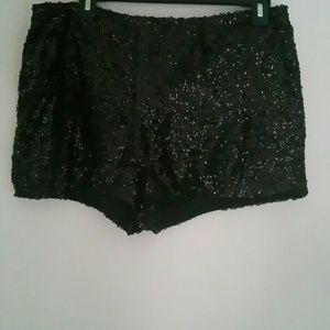 Shimmering black shorts